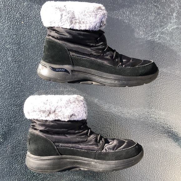 Skechers Go Walk Arch Fit Fur Ankle Boots - Picture 6 of 13